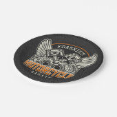 名前をカスタムするピスタンスウィングズオートバイバイクもしくは自転車に乗る人ガレージ ペーパープレート (アングル)