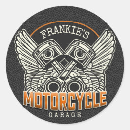 名前をカスタムするピスタンスウィングズオートバイバイクもしくは自転車に乗る人ガレージ ラウンドシール