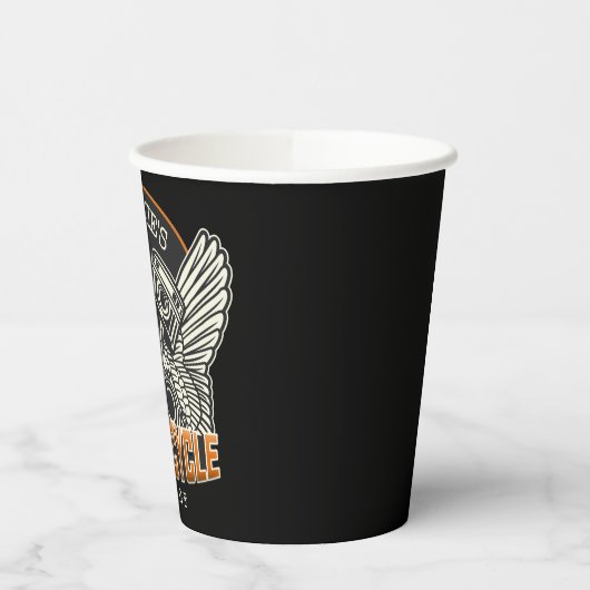 名前をカスタムするピスタンスウィングズオートバイバイクもしくは自転車に乗る人ガレージ 紙コップ (左)