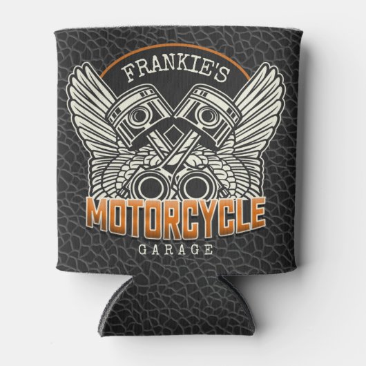 名前をカスタムするピスタンスウィングズオートバイバイクもしくは自転車に乗る人ガレージ 缶クーラー (正面)