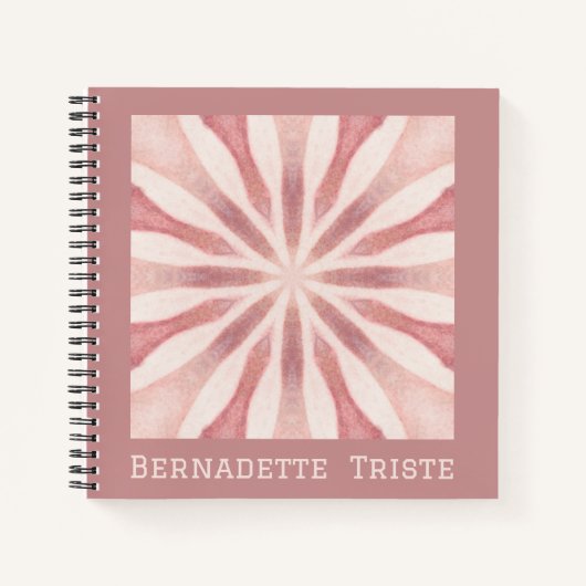 名前をカスタムするピモダンンクフローラシかわいらしック ノートブック (正面)