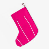 名前をカスタムするピンクと白 スモールクリスマスストッキング (裏面 (吊り時))