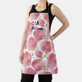 名前をカスタムするピンクウォーターカラー抽象芸術エプロン エプロン (インサイチュ)