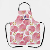 名前をカスタムするピンクウォーターカラー抽象芸術エプロン エプロン (正面)