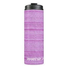 名前をカスタムするピンクストライプ色の タンブラー