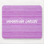 名前をカスタムするピンクストライプ色の マウスパッド (正面)
