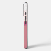 名前をカスタムするピンクスノーフレークリボンiPhone 16ケース Case-Mate iPhoneケース (裏面 / 左)