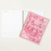 名前をカスタムするピンクスワール&金ゴールドトリムプランナー プランナー手帳 (ディスプレー)