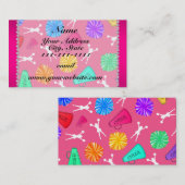 名前をカスタムするピンクチアリーティングポンプ 名刺 (正面/裏面)