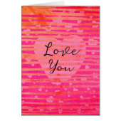 名前をカスタムするピンクハートバレンタインデーカード (正面)