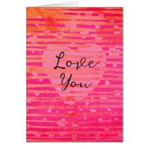 名前をカスタムするピンクハートバレンタインデーカード