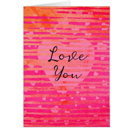 名前をカスタムするピンクハートバレンタインデーカード