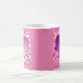名前をカスタムするピンクハートマグカップ コーヒーマグカップ (中央)