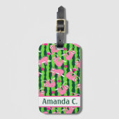 名前をカスタムするピンクピックボールのナマケモノ🦥 ラゲッジタグ (正面縦)