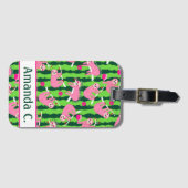 名前をカスタムするピンクピックボールのナマケモノ🦥 ラゲッジタグ (正面横)