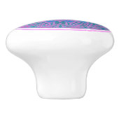 名前をカスタムするピンクブルーパープルティール（緑がかった色）マンダラボホ セラミックノブ (側面)