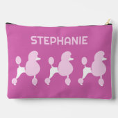 名前をカスタムするピンクプードル アクセサリーポーチ (裏面)