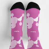 名前をカスタムするピンクプードル ソックス (上部)