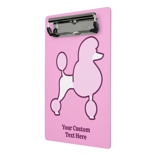 名前をカスタムするピンクプードル ミニクリップボード (アングル2)