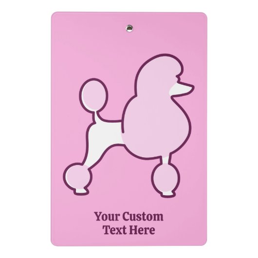 名前をカスタムするピンクプードル ミニクリップボード (裏面)