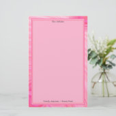 名前をカスタムするピンクホワイト抽象芸術縁ど線カスタム 便箋 (スタンド正面)