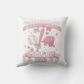 名前をカスタムするピンクボウ野球 クッション (裏面)