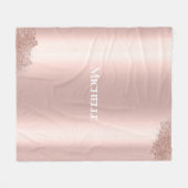 名前をカスタムするピンクラグジュアリーガ10代のール フリースブランケット (正面(横))