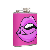 名前をカスタムするピンクリップフラスコ フラスク (右)