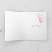 名前をカスタムするピンクローズストライプズ&誕生日100 カード (内部)