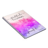 名前をカスタムするピンク抽象芸術感謝ジャーナル ノートブック (右側)