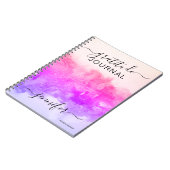 名前をカスタムするピンク抽象芸術感謝ジャーナル ノートブック (左側)