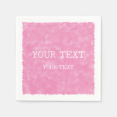 名前をカスタムするピンク水彩 スタンダードカクテルナプキン (正面)