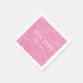 名前をカスタムするピンク水彩 スタンダードカクテルナプキン (角)