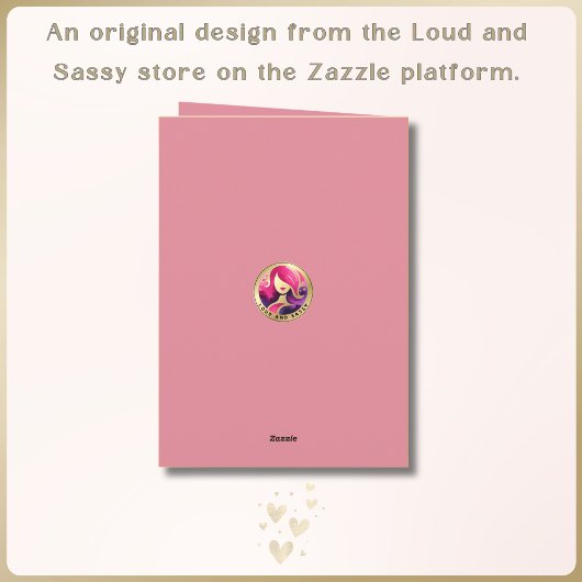 名前をカスタムするピンク金ゴールドハートフラワーズバレンタイン カード