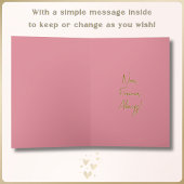 名前をカスタムするピンク金ゴールドハートフラワーズバレンタイン カード