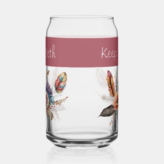 名前をカスタムするピンク ガラス缶 (左)