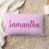 名前をカスタムするピンク – パーソナライズされた ランバークッション (ブランケット)