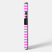 名前をカスタムするピンク/白ストライプ色 Case-Mate iPhoneケース (裏面 / 左)