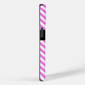 名前をカスタムするピンク/白ストライプ色 Case-Mate iPhoneケース (裏面 / 右)