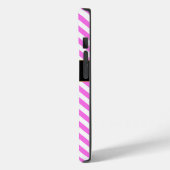 名前をカスタムするピンク/白ストライプ色 Case-Mate iPhoneケース (裏面 / 左)
