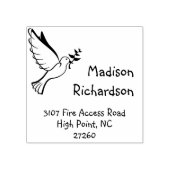 名前をカスタムするピースドーブ差出人住所ゴムスタンプ ラバースタンプ (インプリント)