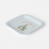 名前をカスタムするピーターうさぎ赤ちゃんシャワー ペーパープレート (傾斜あり)