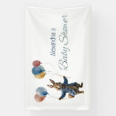 名前をカスタムするピーターうさぎ赤ちゃんシャワー 横断幕 (縦)