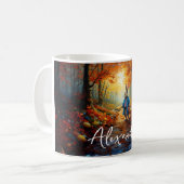 名前をカスタムするピーターイースターバニーとイースターエッグ コーヒーマグカップ (正面左)