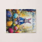 名前をカスタムするピーターイースターバニーとイースターエッグ ジグソーパズル (横)