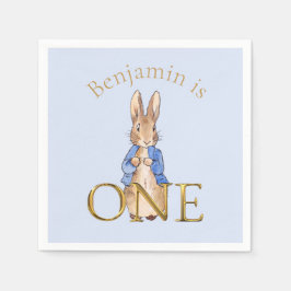 名前をカスタムするピーターザラビットファースト誕生日ワン スタンダードカクテルナプキン