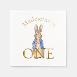名前をカスタムするピーターザラビットファースト誕生日ワン スタンダードカクテルナプキン