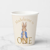 名前をカスタムするピーターザラビットファースト誕生日ワン 紙コップ (正面)