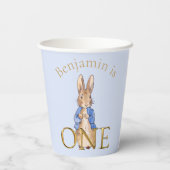 名前をカスタムするピーターザラビットファースト誕生日ワン 紙コップ (裏面)