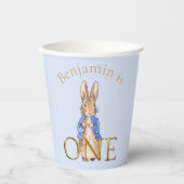 名前をカスタムするピーターザラビットファースト誕生日ワン 紙コップ (正面)
